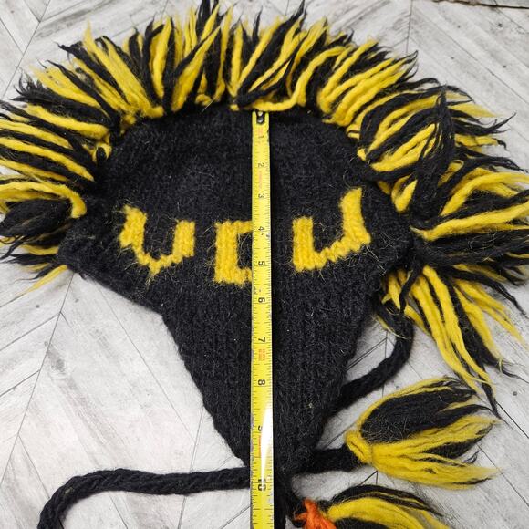 VCU Virginia Beanie Hand Knit Mohawk Tassel Wool Blend College - Picture 6 of 6